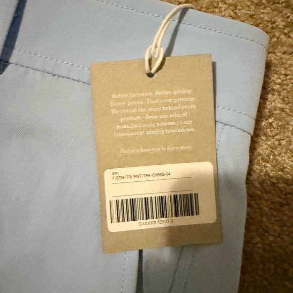 Everlane Japanese GoWeave Way-High® Tapered Pant Light Blue Size 14 - Picture 8 of 12